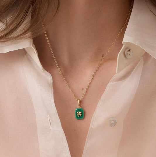 Clover Medallion Pendant Necklace
