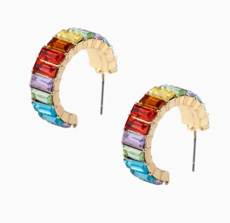 Iris Rainbow Baguette Hoops