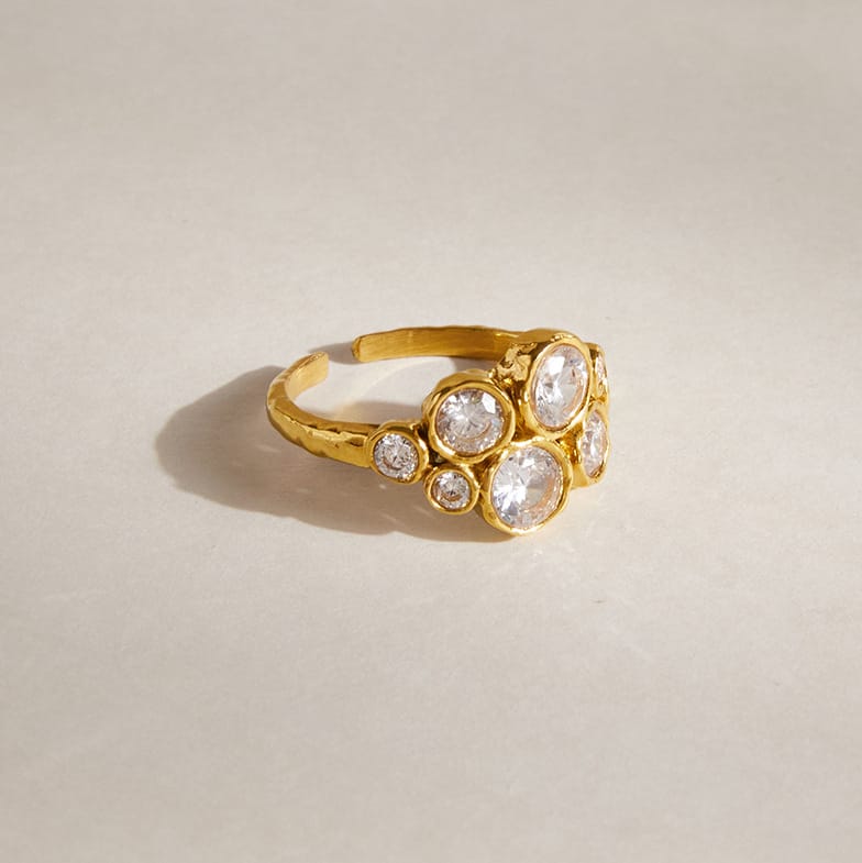 Bubble Cluster Bezel Ring
