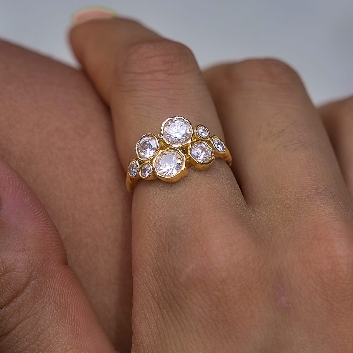 Bubble Cluster Bezel Ring