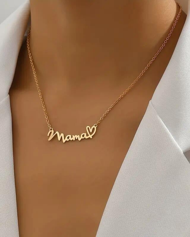 Golden Mama Script Necklace