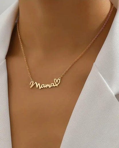 Golden Mama Script Necklace
