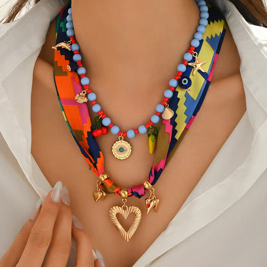 Boho-Chic Scarf Charm Necklace
