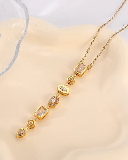 Aria Geometric Drop Necklace