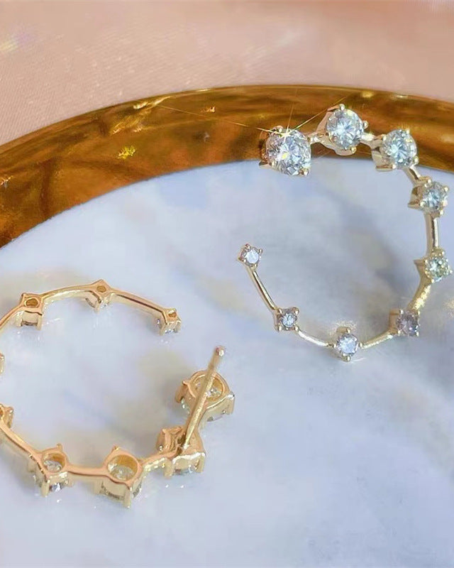 Stellar Crystal Open Hoops