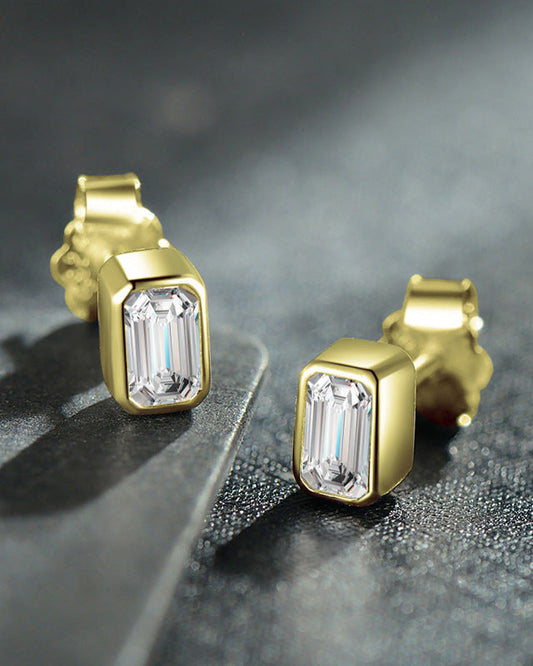 Aura Bezel Stud Earrings