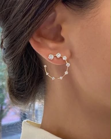 Stellar Crystal Open Hoops