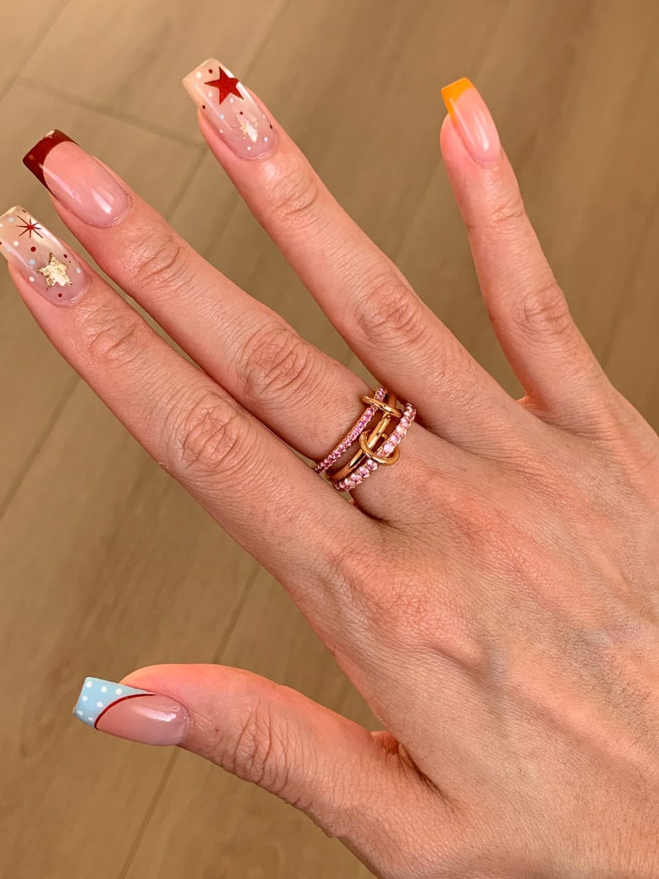 Ombré Pink Pavé Interlocking Ring