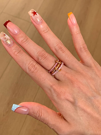 Ombré Pink Pavé Interlocking Ring
