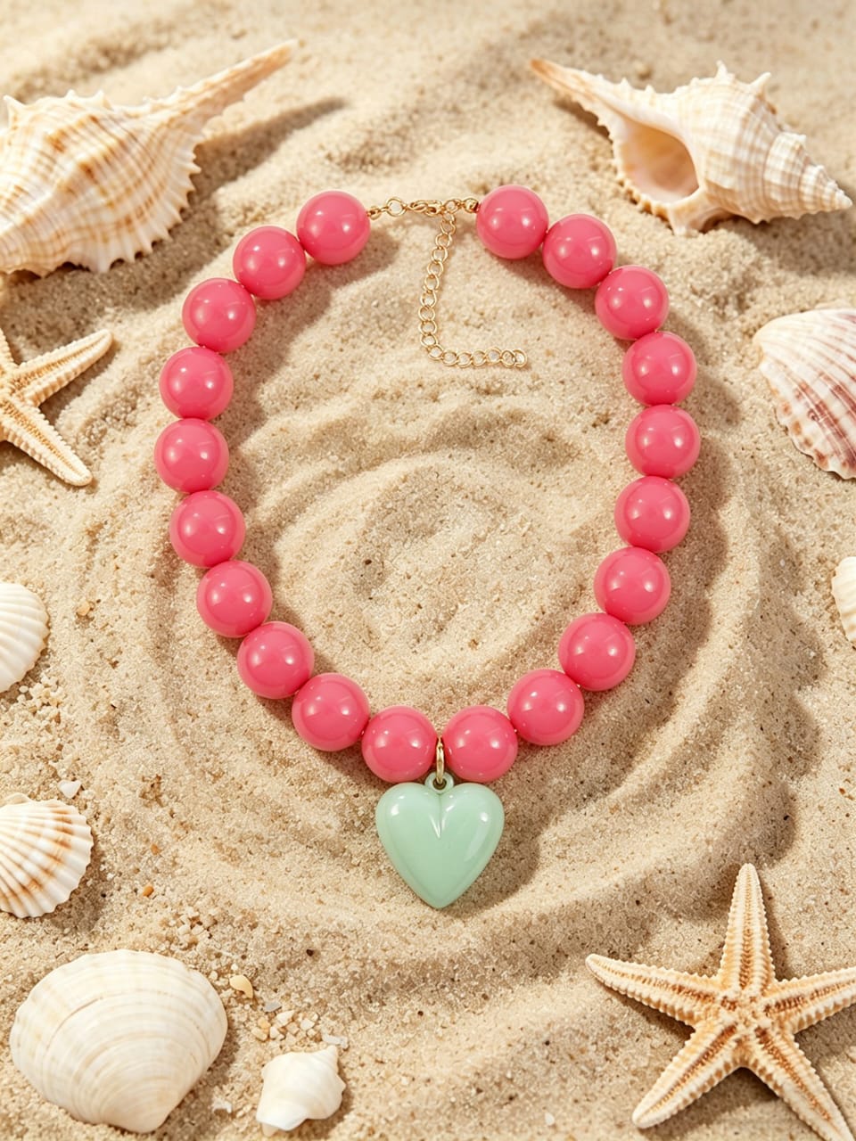 Bold Pink Chunky Statement Necklace