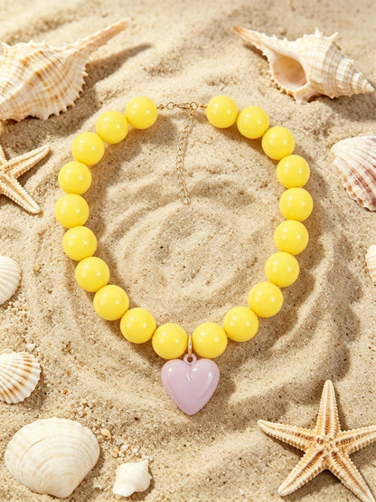 Sunshine Yellow Chunky Bead Necklace