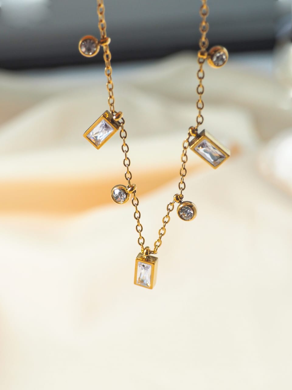 Gilded Baguette Constellation Necklace