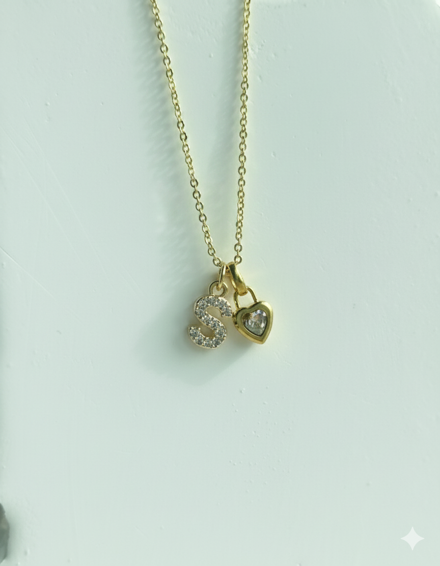 Stones Initials with Birthstone