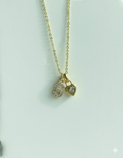 Stones Initials with Birthstone